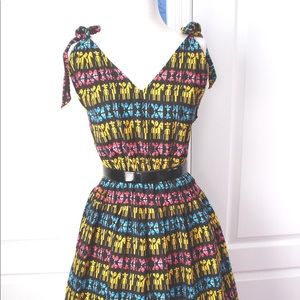 Vintage IKAT Embroidered Party Dress HORSES